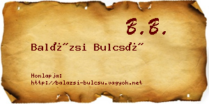 Balázsi Bulcsú névjegykártya